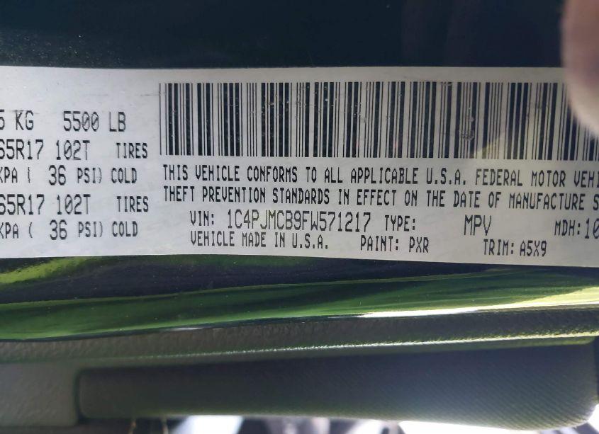 Photo 9 of 2015 Jeep Cherokee LATITUDE (VIN 1C4PJMCB9FW571217)