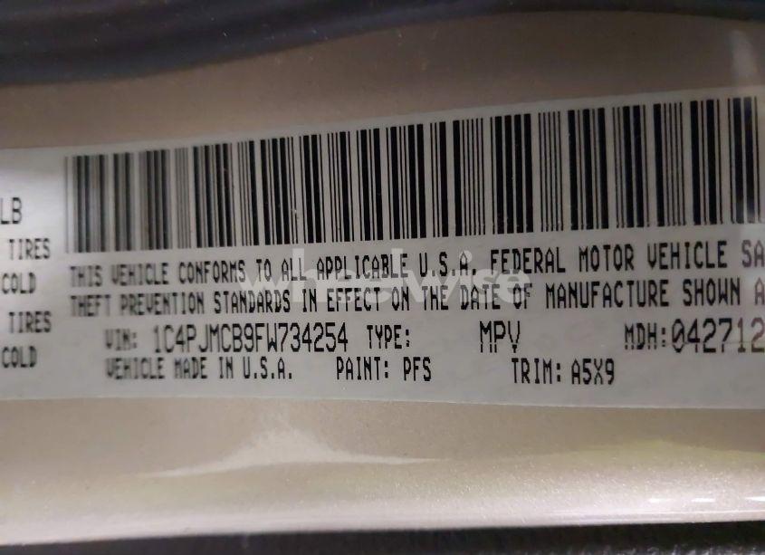 Photo 9 of 2015 Jeep Cherokee LATITUDE (VIN 1C4PJMCB9FW734254)