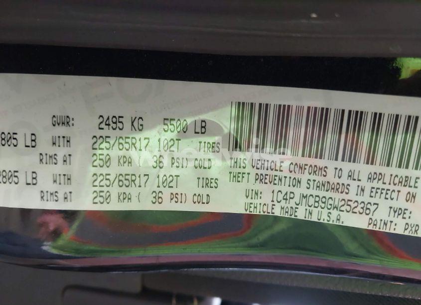 Photo 9 of 2016 Jeep Cherokee LATITUDE (VIN 1C4PJMCB9GW252367)