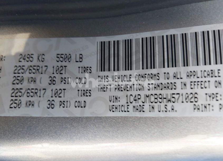 Photo 9 of 2017 Jeep Cherokee LATITUDE 4X4 (VIN 1C4PJMCB9HW571026)