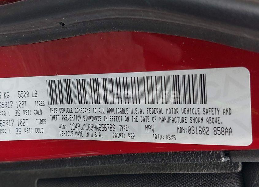 Photo 9 of 2017 Jeep Cherokee LATITUDE 4X4 (VIN 1C4PJMCB9HW656786)