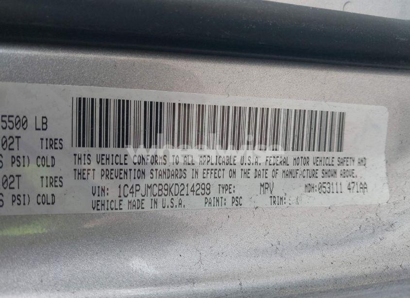 Photo 9 of 2019 Jeep Cherokee LATITUDE 4X4 (VIN 1C4PJMCB9KD214299)