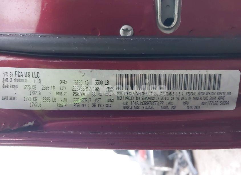 Photo 9 of 2019 Jeep Cherokee LATITUDE 4X4 (VIN 1C4PJMCB9KD355177)