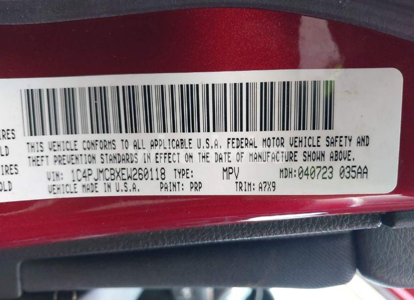 Photo 9 of 2014 Jeep Cherokee LATITUDE (VIN 1C4PJMCBXEW260118)