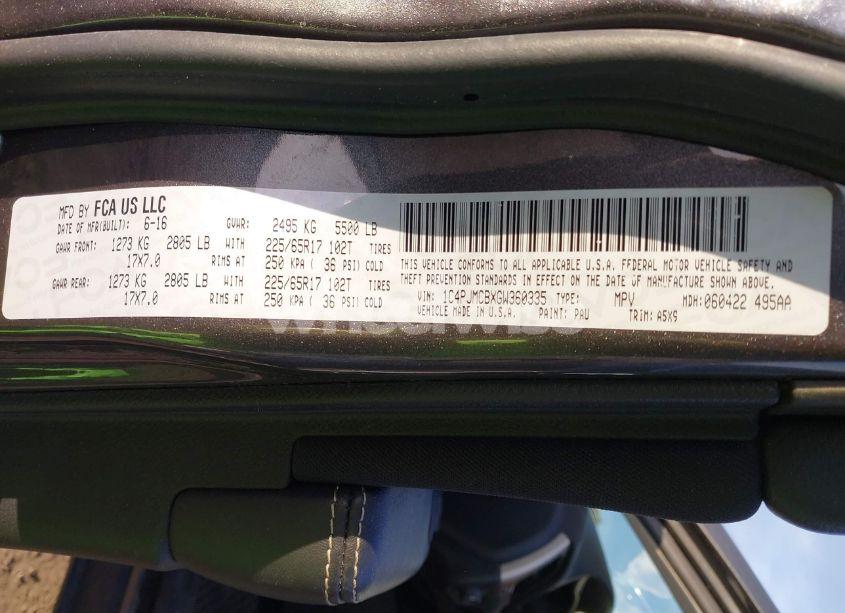 Photo 9 of 2016 Jeep Cherokee LATITUDE (VIN 1C4PJMCBXGW360335)