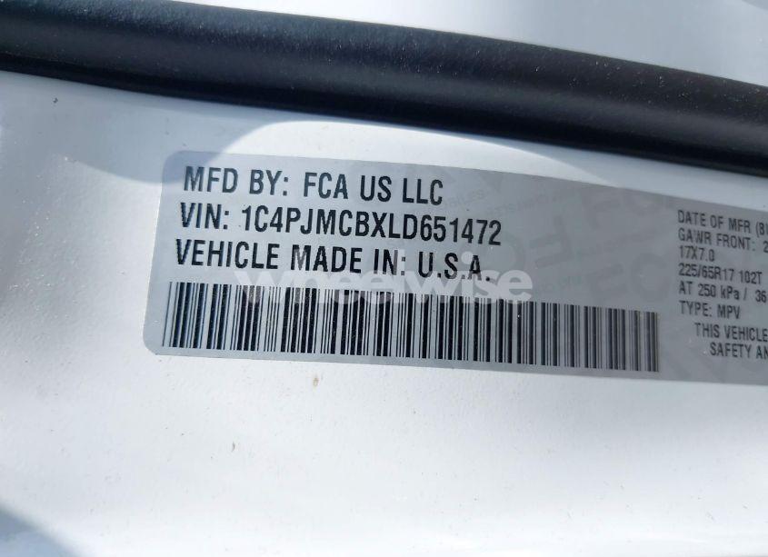 Photo 9 of 2020 Jeep Cherokee LATITUDE 4X4 (VIN 1C4PJMCBXLD651472)