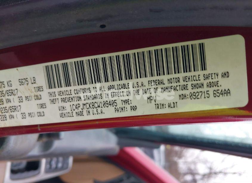 Photo 9 of 2012 Jeep Liberty LIMITED EDITION (VIN 1C4PJMCK8CW109405)