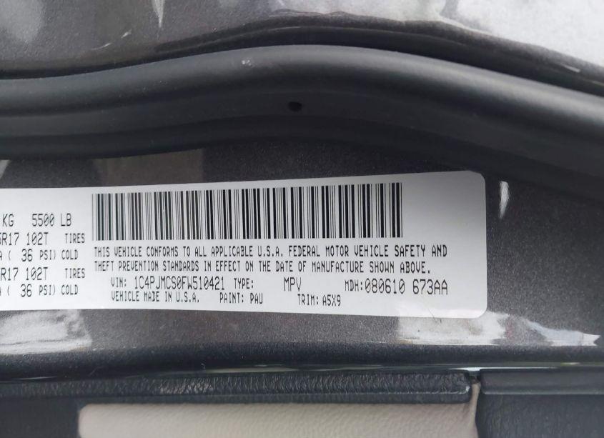 Photo 9 of 2015 Jeep Cherokee LATITUDE (VIN 1C4PJMCS0FW510421)