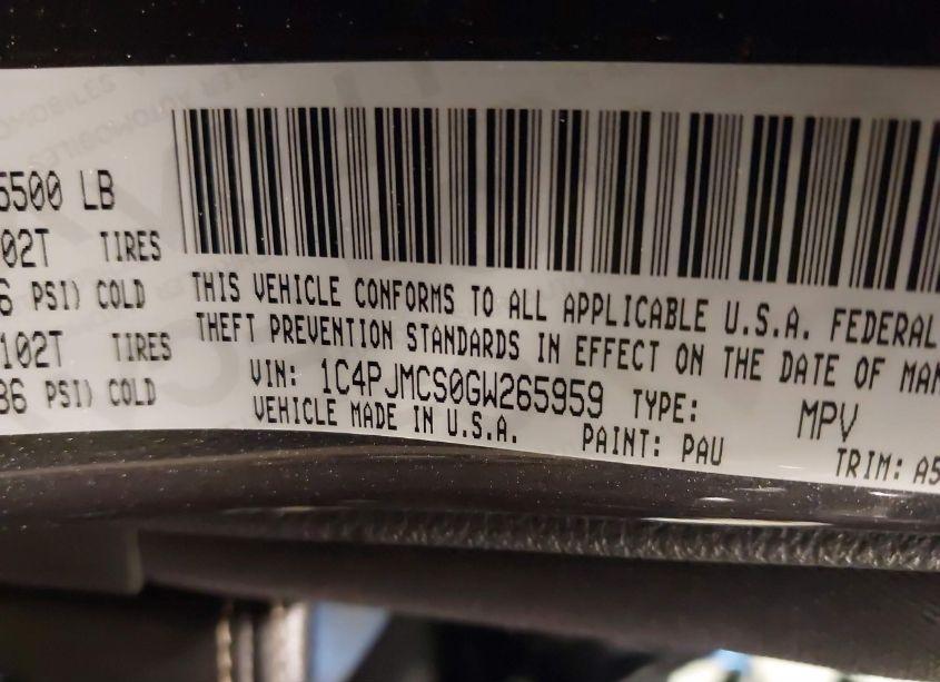 Photo 9 of 2016 Jeep Cherokee LATITUDE (VIN 1C4PJMCS0GW265959)