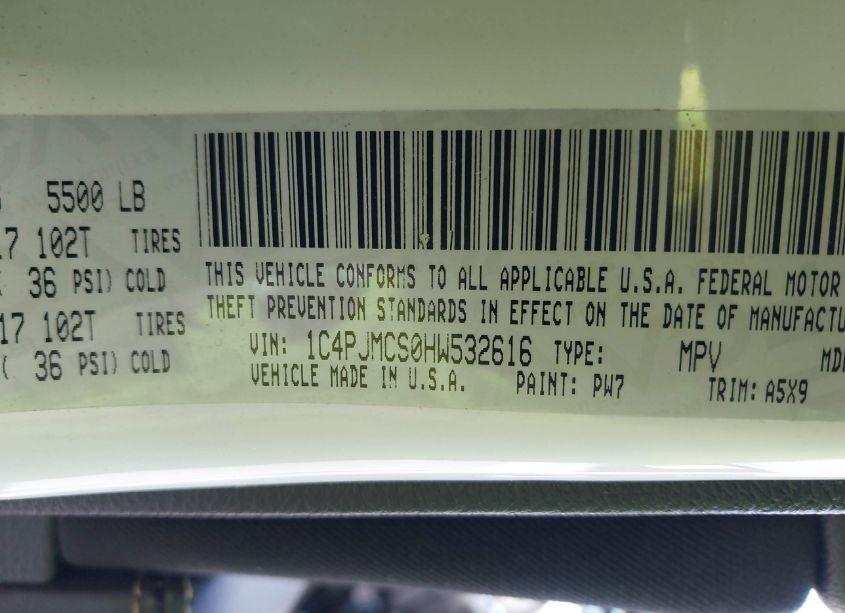 Photo 9 of 2017 Jeep Cherokee LATITUDE 4X4 (VIN 1C4PJMCS0HW532616)