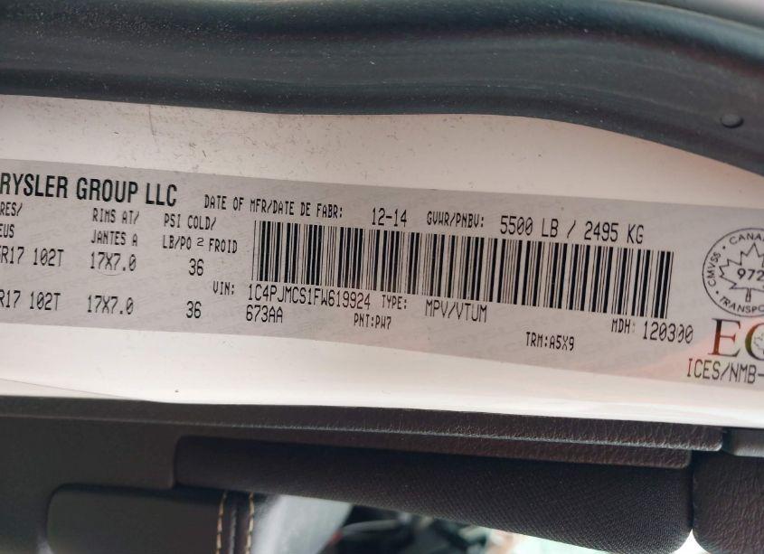 Photo 9 of 2015 Jeep Cherokee NORTH (VIN 1C4PJMCS1FW619924)