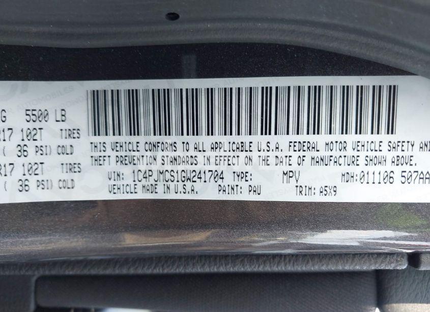 Photo 9 of 2016 Jeep Cherokee LATITUDE (VIN 1C4PJMCS1GW241704)