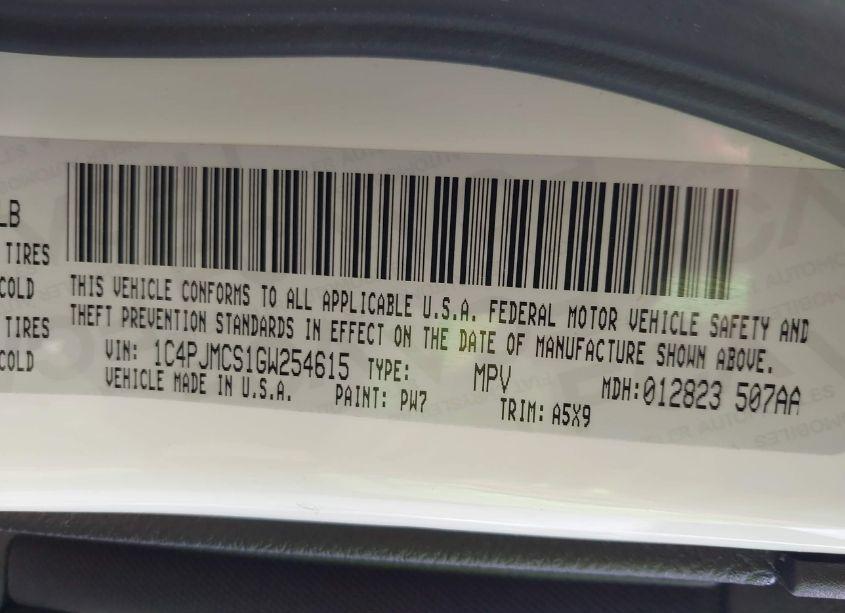 Photo 9 of 2016 Jeep Cherokee LATITUDE (VIN 1C4PJMCS1GW254615)