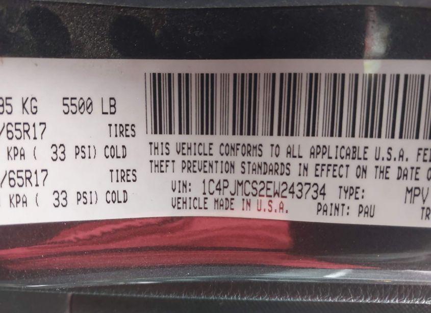 Photo 9 of 2014 Jeep Cherokee LATITUDE (VIN 1C4PJMCS2EW243734)