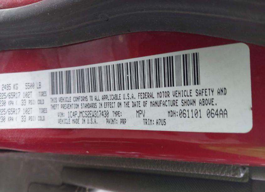 Photo 9 of 2014 Jeep Cherokee LATITUDE (VIN 1C4PJMCS2EW317430)