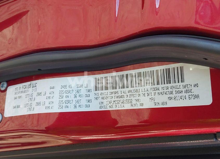 Photo 9 of 2015 Jeep Cherokee LATITUDE (VIN 1C4PJMCS2FW615932)