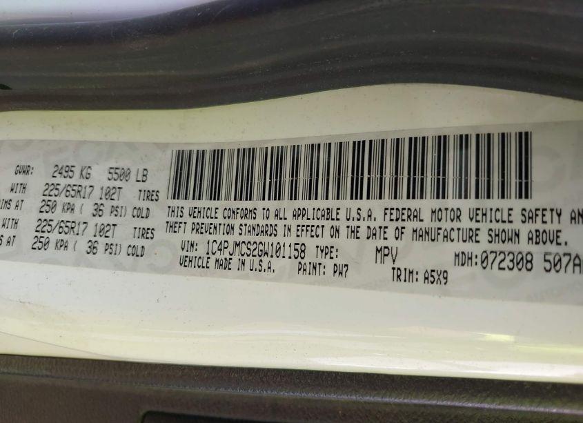 Photo 9 of 2016 Jeep Cherokee LATITUDE (VIN 1C4PJMCS2GW101158)