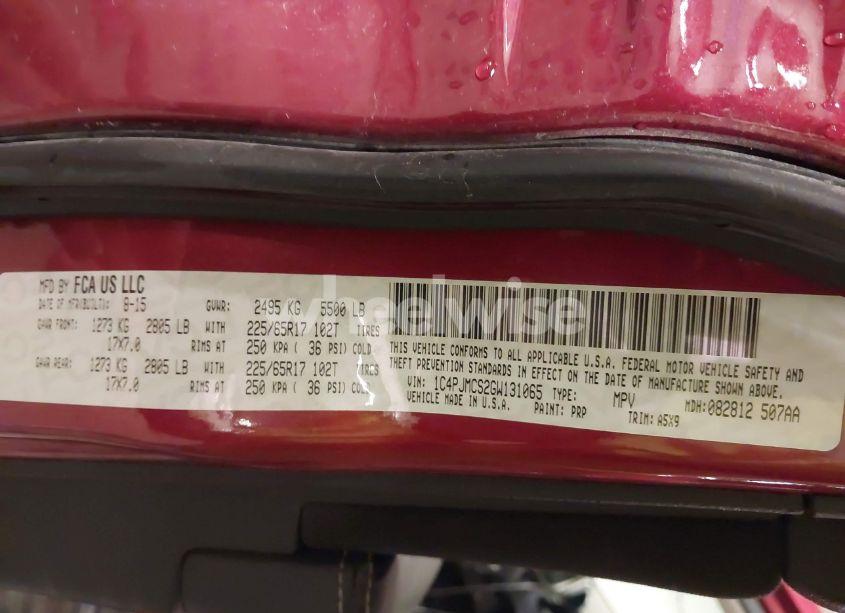 Photo 9 of 2016 Jeep Cherokee LATITUDE (VIN 1C4PJMCS2GW131065)