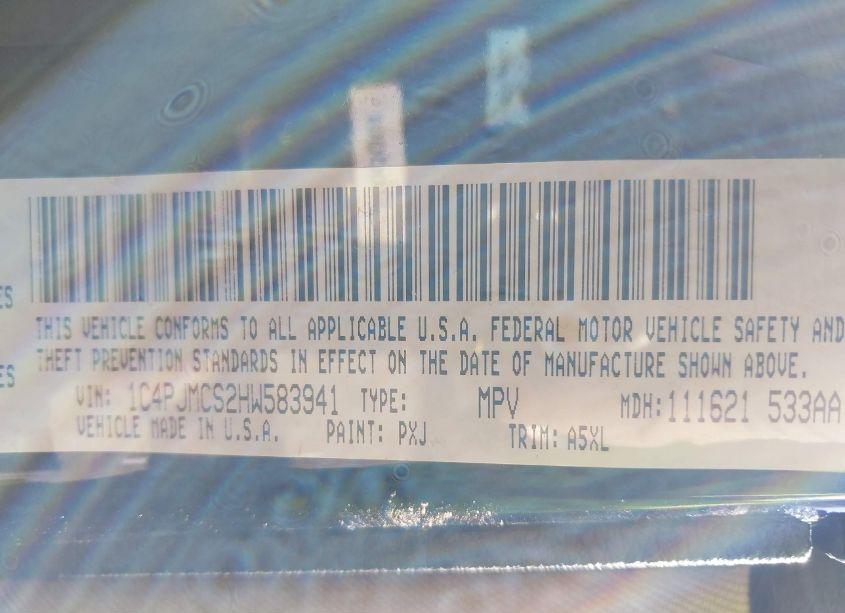 Photo 9 of 2017 Jeep Cherokee LATITUDE 4X4 (VIN 1C4PJMCS2HW583941)