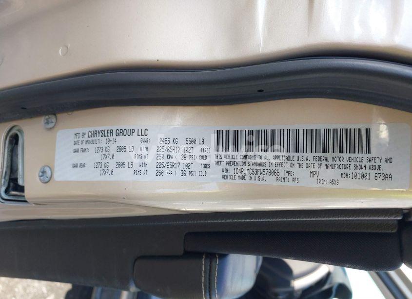 Photo 9 of 2015 Jeep Cherokee LATITUDE (VIN 1C4PJMCS3FW578065)