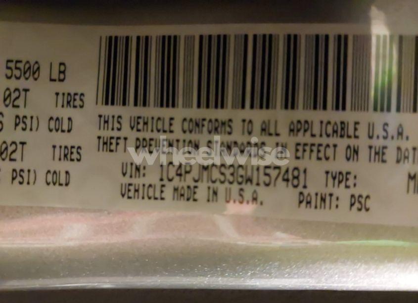 Photo 9 of 2016 Jeep Cherokee LATITUDE (VIN 1C4PJMCS3GW157481)