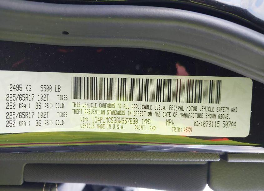 Photo 9 of 2016 Jeep Cherokee LATITUDE (VIN 1C4PJMCS3GW367630)