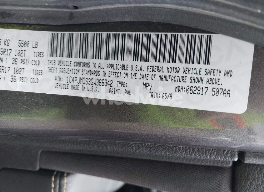 Photo 9 of 2016 Jeep Cherokee LATITUDE (VIN 1C4PJMCS3GW368342)