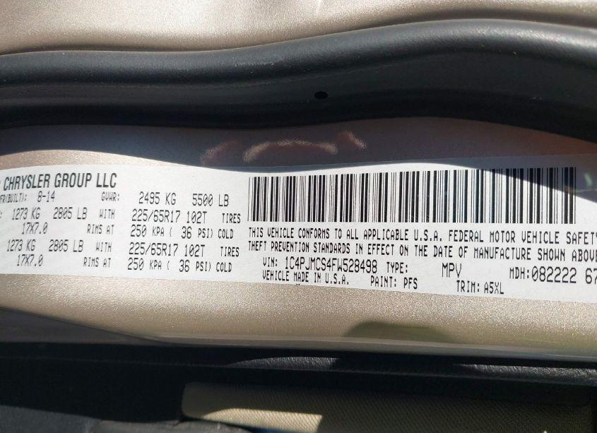 Photo 9 of 2015 Jeep Cherokee LATITUDE (VIN 1C4PJMCS4FW528498)