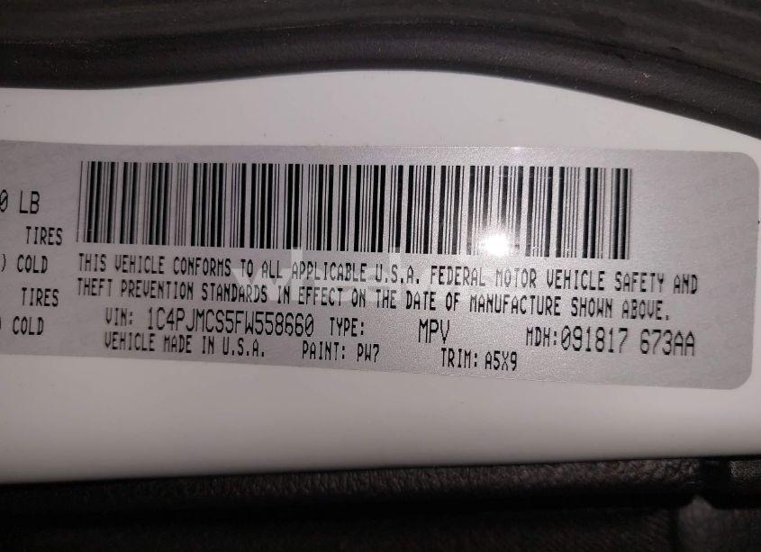 Photo 9 of 2015 Jeep Cherokee LATITUDE (VIN 1C4PJMCS5FW558660)