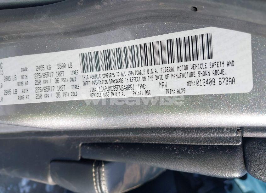 Photo 9 of 2015 Jeep Cherokee LATITUDE (VIN 1C4PJMCS5FW648861)