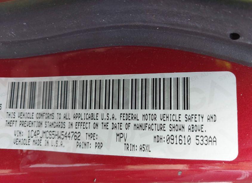 Photo 9 of 2017 Jeep Cherokee LATITUDE 4X4 (VIN 1C4PJMCS5HW544762)