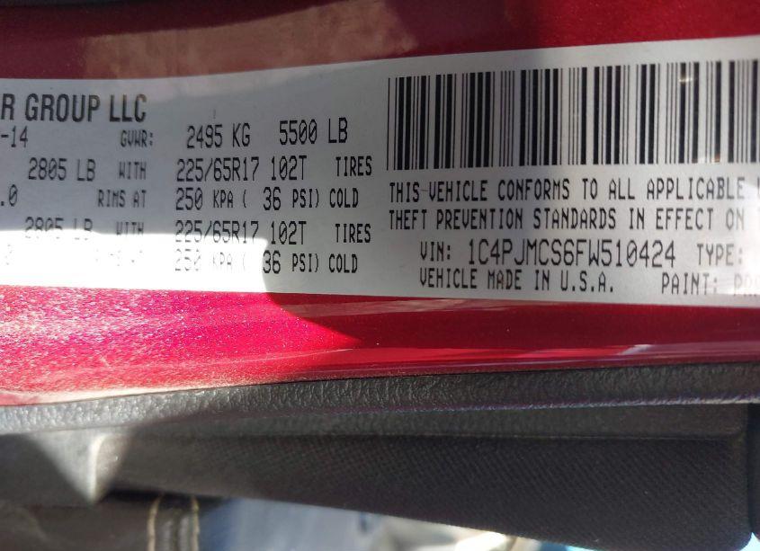 Photo 9 of 2015 Jeep Cherokee LATITUDE (VIN 1C4PJMCS6FW510424)