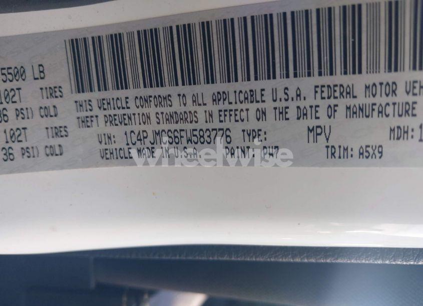 Photo 9 of 2015 Jeep Cherokee LATITUDE (VIN 1C4PJMCS6FW583776)