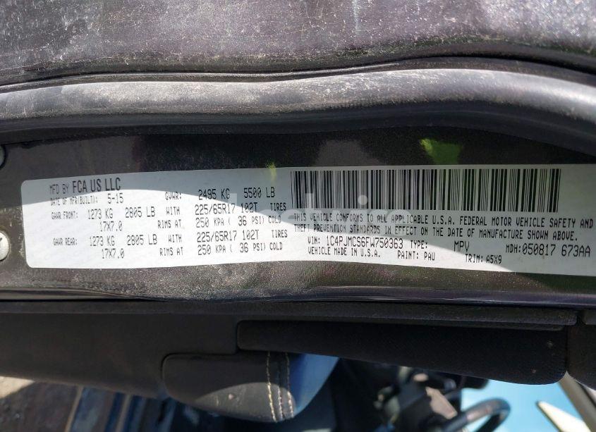 Photo 9 of 2015 Jeep Cherokee LATITUDE (VIN 1C4PJMCS6FW750363)