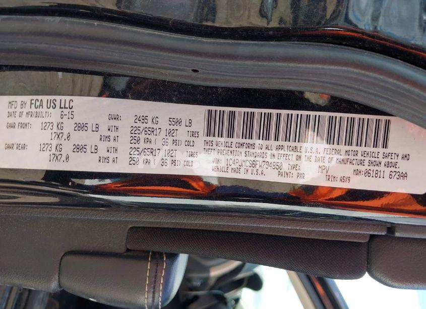 Photo 9 of 2015 Jeep Cherokee LATITUDE (VIN 1C4PJMCS6FW794850)