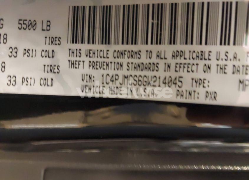 Photo 9 of 2016 Jeep Cherokee ALTITUDE (VIN 1C4PJMCS6GW214045)