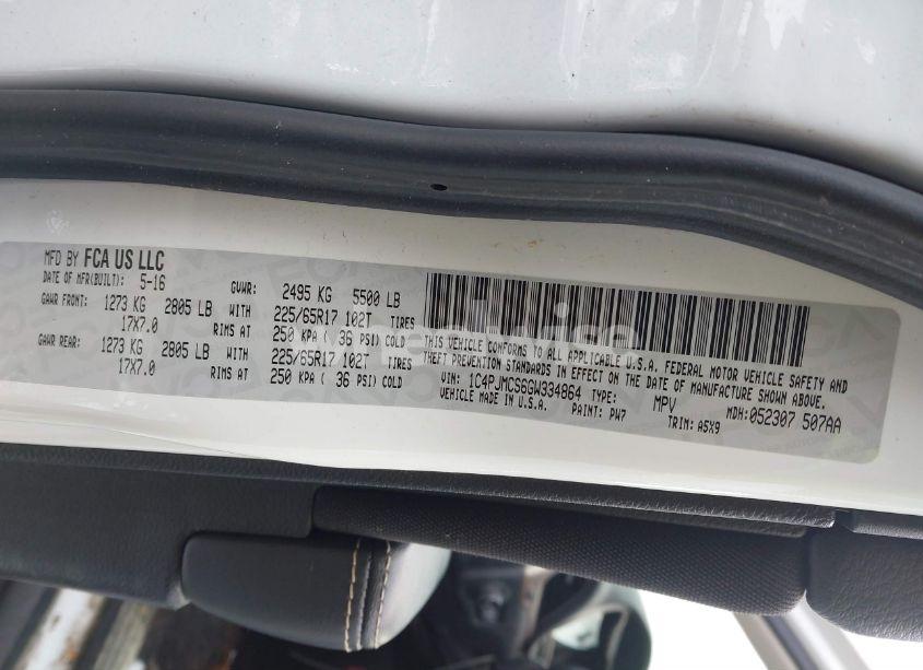 Photo 9 of 2016 Jeep Cherokee LATITUDE (VIN 1C4PJMCS6GW334864)