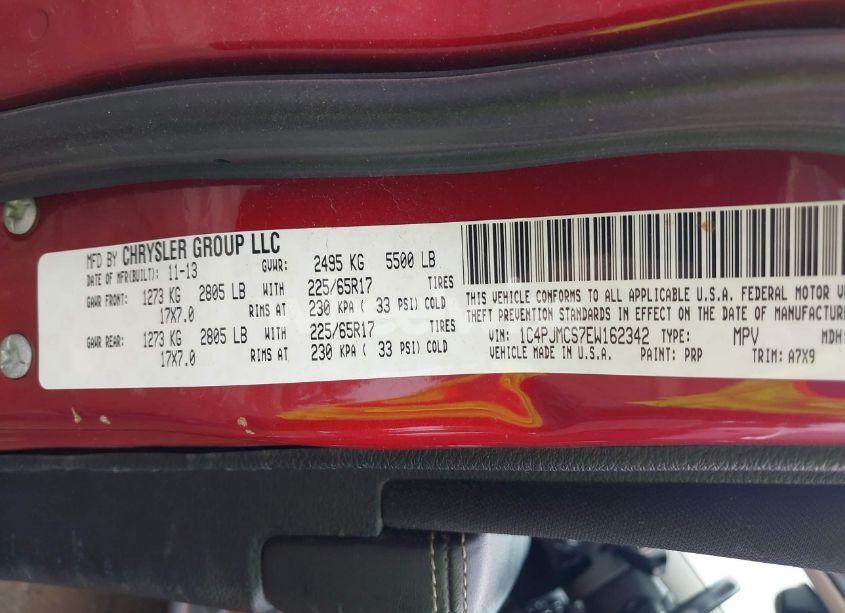 Photo 9 of 2014 Jeep Cherokee LATITUDE (VIN 1C4PJMCS7EW162342)