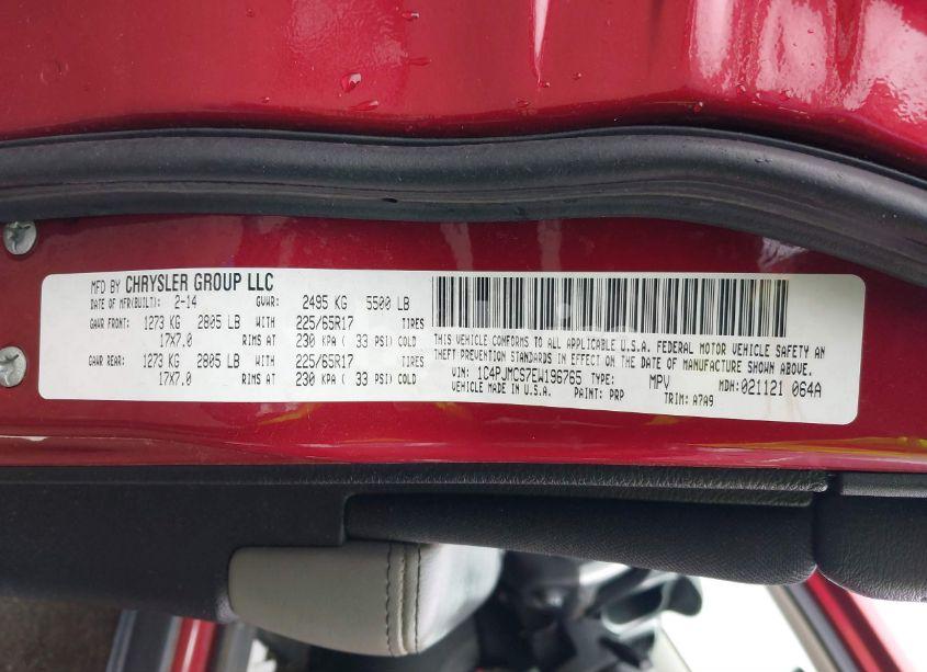 Photo 9 of 2014 Jeep Cherokee LATITUDE (VIN 1C4PJMCS7EW196765)