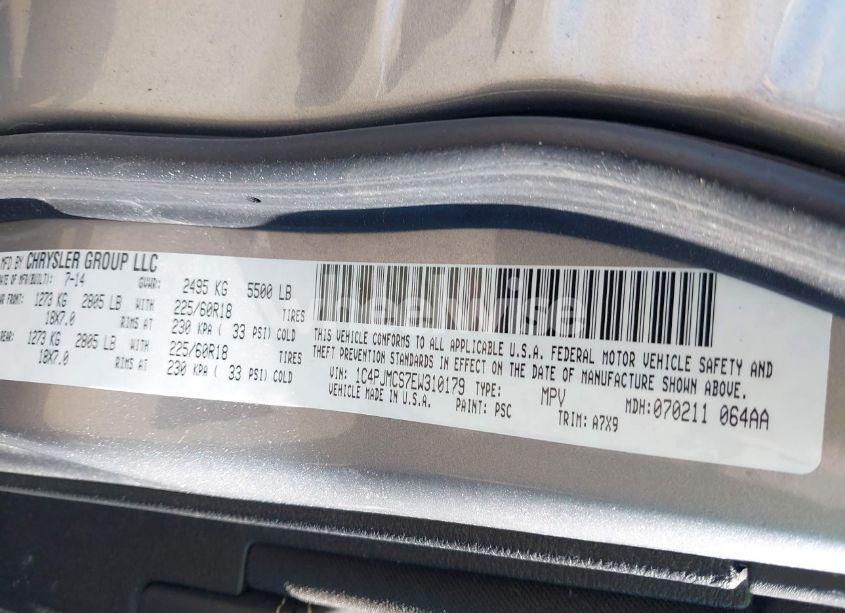 Photo 9 of 2014 Jeep Cherokee ALTITUDE (VIN 1C4PJMCS7EW310179)