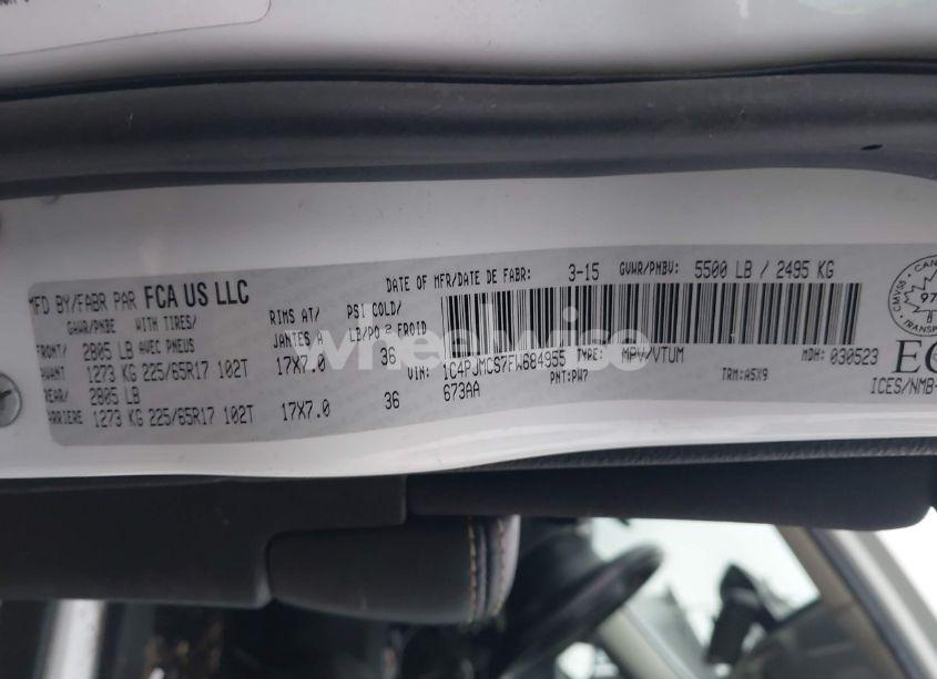 Photo 9 of 2015 Jeep Cherokee NORTH (VIN 1C4PJMCS7FW684955)