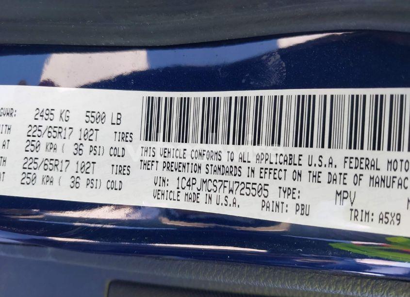 Photo 9 of 2015 Jeep Cherokee LATITUDE (VIN 1C4PJMCS7FW725505)