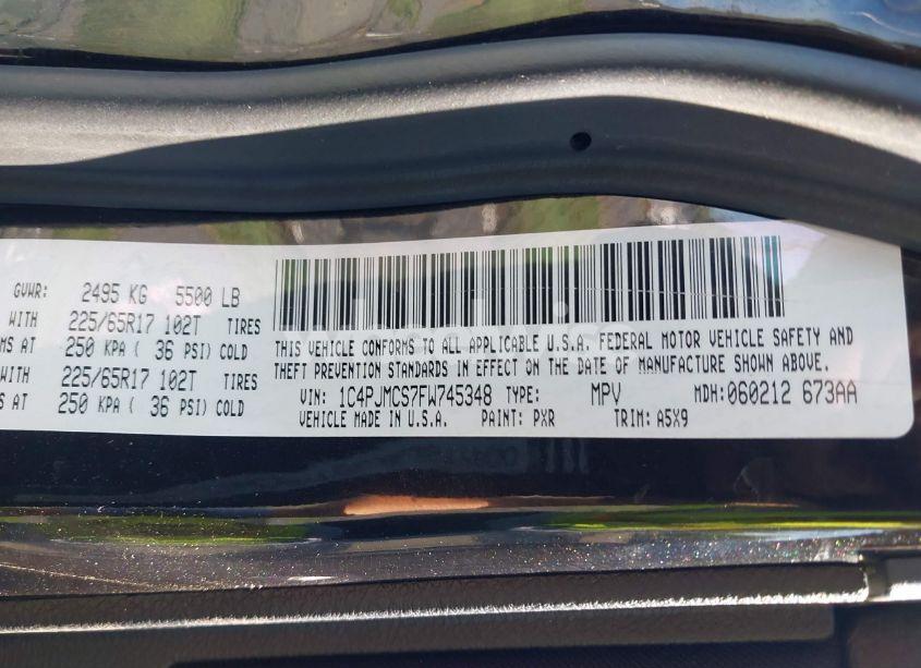 Photo 9 of 2015 Jeep Cherokee LATITUDE (VIN 1C4PJMCS7FW745348)