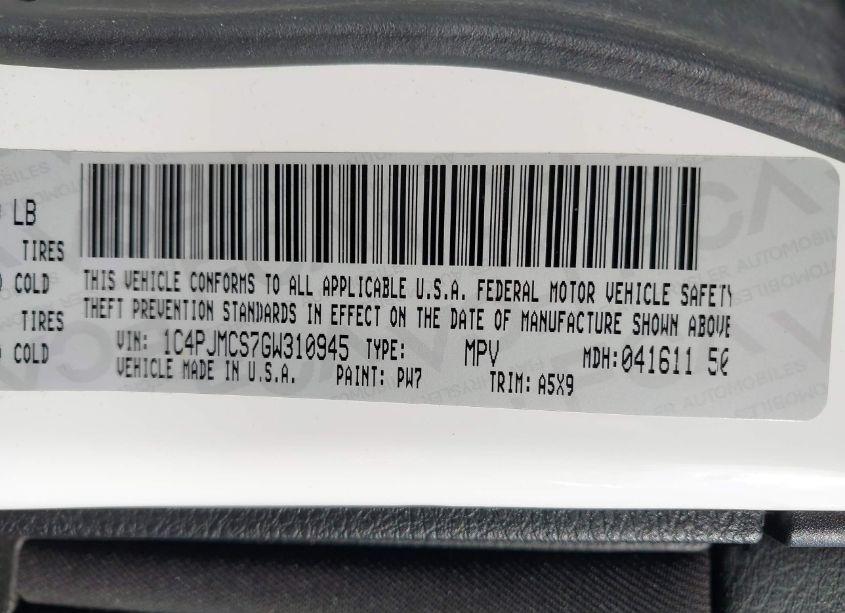 Photo 9 of 2016 Jeep Cherokee LATITUDE (VIN 1C4PJMCS7GW310945)