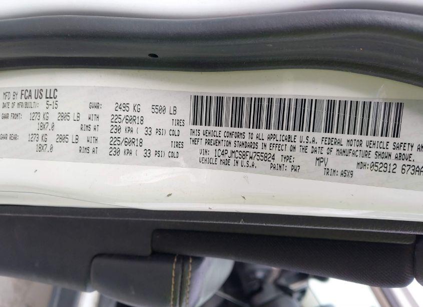 Photo 9 of 2015 Jeep Cherokee LATITUDE ALTITUDE (VIN 1C4PJMCS8FW755824)