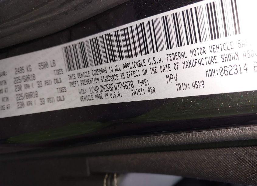 Photo 9 of 2015 Jeep Cherokee LATITUDE ALTITUDE (VIN 1C4PJMCS8FW774678)