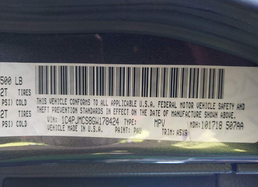 Photo 9 of 2016 Jeep Cherokee LATITUDE (VIN 1C4PJMCS8GW178424)