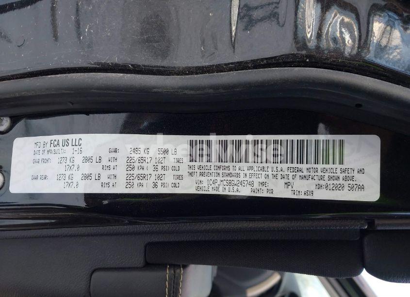 Photo 9 of 2016 Jeep Cherokee LATITUDE (VIN 1C4PJMCS8GW245748)