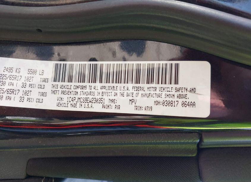 Photo 9 of 2014 Jeep Cherokee LATITUDE (VIN 1C4PJMCS9EW230351)