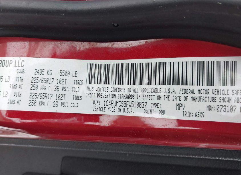 Photo 9 of 2015 Jeep Cherokee LATITUDE (VIN 1C4PJMCS9FW510837)